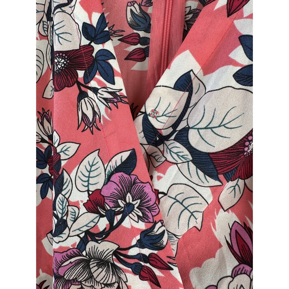 Yumi Kim Liz Floral 3/4 Sleeve Romper Blossom Pink Tie Waist Jumper XS Small - Picture 13 of 15